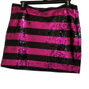 Party Time! Pink & Black Mini sequin skirt